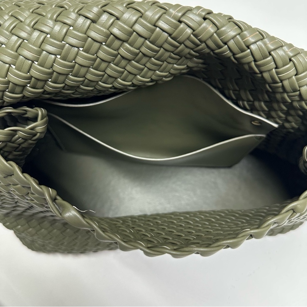 Anthropologie Melie Bianco Natalia Medium Vegan Leather Bag in Olive - Picture 8 of 12